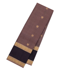 Brown Handloom Soft Silk Saree With Zari Buttas-SO4713