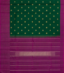 Bottle Green Handloom Kanchipuram Silk Saree With Annam Buttas-KA14452