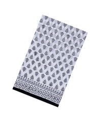 Black Printed Jaipur Cotton Saree With Floral Motifs-JC1610