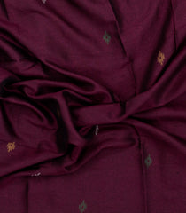 Dark Maroon Printed Blended Erode Cotton Saree With Zari Border-SY0458