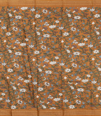 Sandal Printed Blended Viscose Saree With Kalamkari Pallu-BL5781