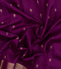 Magenta Woven Pure Silk Saree With Floral Buttas-KA15534