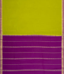 Olive Green Woven Mysore Silk Saree With Contrast Zari Border-MS3829