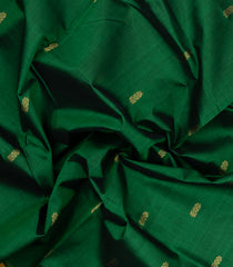 Green Handloom Silk Cotton Saree With Buttas & Contrast Border-SC4497