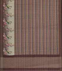 Lilac Woven Synthetic Dupion Saree With Stripes & Printed Motifs-BL4408