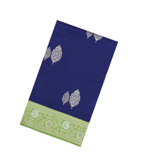 Violet Woven Blended Aura Saree With Zari Buttas & Contrast Meena Border-BL5814
