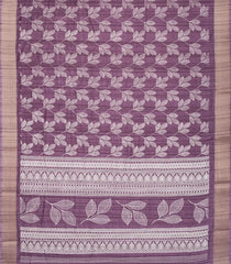 Lilac Woven Synthetic Dola Saree With Printed Floral Motifs-BL4507