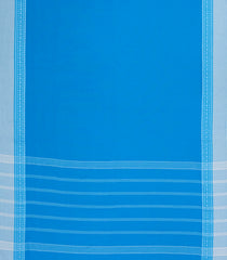 Sky Blue Woven Bengal Cotton Saree With Contrast Border-BG1740