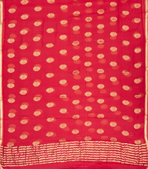 Dark Peach Woven Mysore Silk Saree With Floral Zari Buttas-MS3079