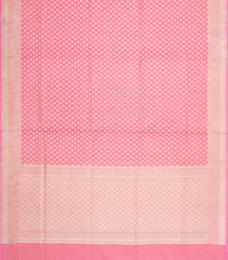 Peach Handloom Banarasi Silk Saree With Floral Zari Motifs-BE1923