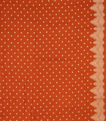 Orange Woven Viscose Saree With Floral Vine Motifs-BL6118