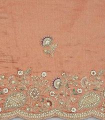 Orange Woven Synthetic Blended Tissue Saree With Embroidered Motifs-EN2007