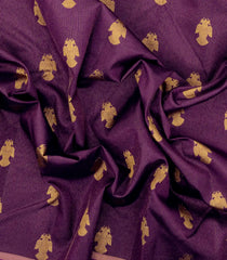 Purple Handloom Kanchipuram Silk Saree With Stripes & Buttas-KA14723