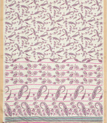 Cream Printed Synthetic Kotha Silk Saree With Zari Border-SY0044