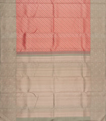Peach Handloom Kanchipuram Silk Saree With Zari Motifs-KA15829