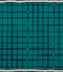 Cyan Woven Kadappa Cotton Saree With Checks-KN0765