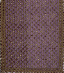 Dark Burgundy Woven Net Saree With Embroidered Mirror Work Motifs-EN1889