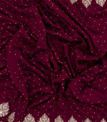 Maroon Woven Art Georgette Saree With Embroidered Floral Motifs-BL4963