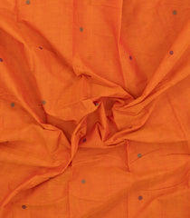 Orange Handloom Kanchi Cotton Saree With Buttas-KC1790