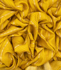 Mustard Mysore Crepe Silk Saree With Meena Floral Motifs-MS3090