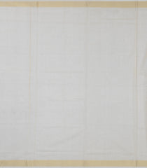 Off White Handloom Kerala Cotton Saree With Triangle Buttas-KEC1038