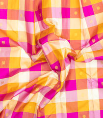 Multi Colour Handloom Kanchipuram Silk Saree With Checks & Buttas-KA15918