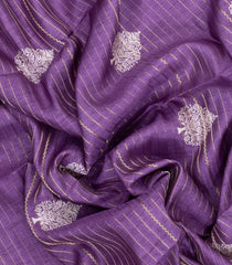 Mauve Printed Synthetic Dola Silk Saree With Zari Stripes & Border-SY0309