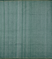 Dark Green Handloom Kanchi Cotton Saree With Checks & Buttas-KC1667