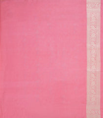 Peach Handloom Banarasi Silk Saree With Meena Floral Motifs-BE1767