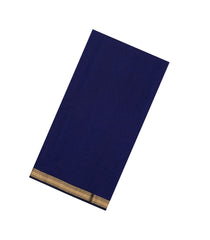 Blue Handloom Maheswari Silk Cotton Saree With Zari Border-SC4837