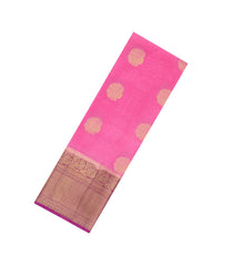 Bubblegum Pink Woven Blended Viscose Saree With Zari Buttas-BL6084