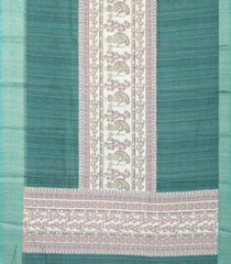 Sea Green Woven Synthetic Manipuri Silk Saree With Printed Motifs-BL3673