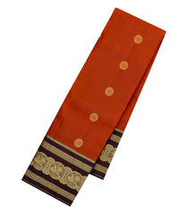 Red Kanchipuram Silk Saree With Annam Buttas-KA14928