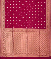 Pink Woven Blended Dupion Saree With Floral Butta Motifs