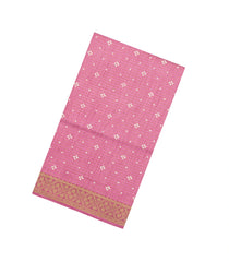 Baby Pink Printed Synthetic Dola Silk Saree With Zari Stripes & Border-SY0392