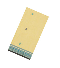 Yellow Handloom Bengal Cotton Saree With Floral Buttas-BG1618