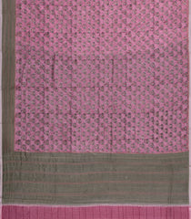 Chesnutt Pink Printed Chanderi Cotton Saree With Zari Border-CC1637