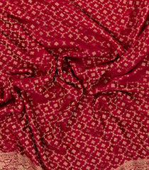 Red Woven Mysore Silk Saree With Floral Jaal Motifs-MS3454