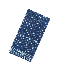 Indigo Printed Jaipur Cotton Saree With Floral Motifs-JC1449