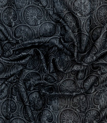 Black Printed Pure Silk Saree With Floral Motifs-PS0831