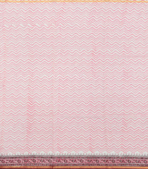 Dusty Pink Printed Jaipur Cotton Saree With Floral Motifs-JC1551