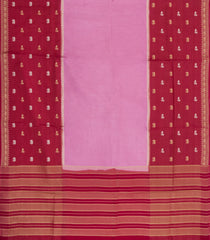 Bubblegum Pink Woven Blended Viscose With Contrast Border-BL5579