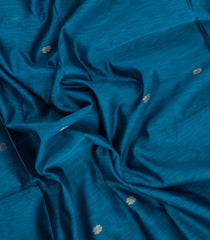 Cyan Handloom Maheswari Silk Cotton Saree With Floral Buttas-SC4960