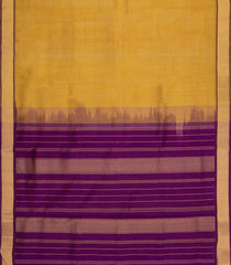 Mustard Handloom Silk Cotton Saree With Contrast Zari Border-SC4634