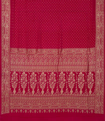 Magenta Handloom Banarasi Khadi Georgette Silk Saree With Floral Motifs-BE1625