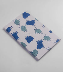 White 9 X 6 Inch Bagru Dabu Block Printed 96 Page Handmade Notebook-ACS1021