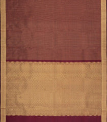 Dark Maroon Handloom Kanchipuram Silk Saree With Dotted Stripes-KA15038-Dark Maroon