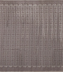 Grey Woven Tussar Silk Saree With Floral Buttas-TU3414