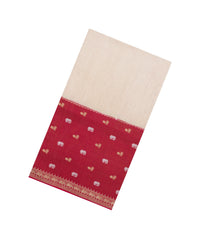 Cream Woven Blended Viscose Saree With Contrast Border -BL5600