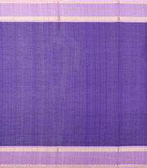 Purple Handloom Silk Cotton Saree With Stripes & Contrast Border-SC4589